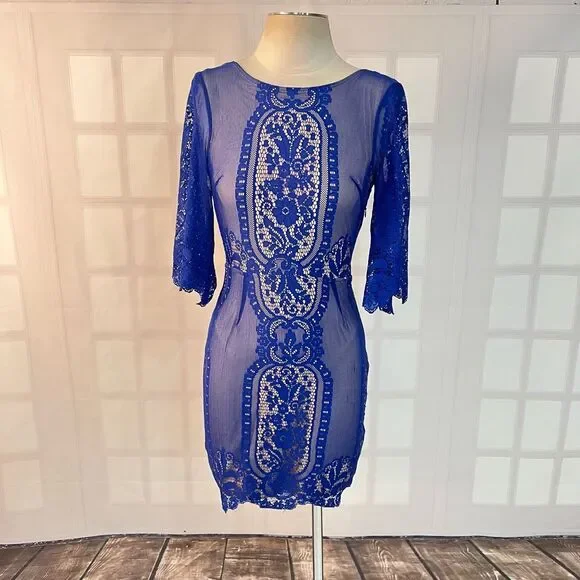 backless lace mini dress Backless Lace-Up Short Faviana Homecoming Dance Dress main image 0